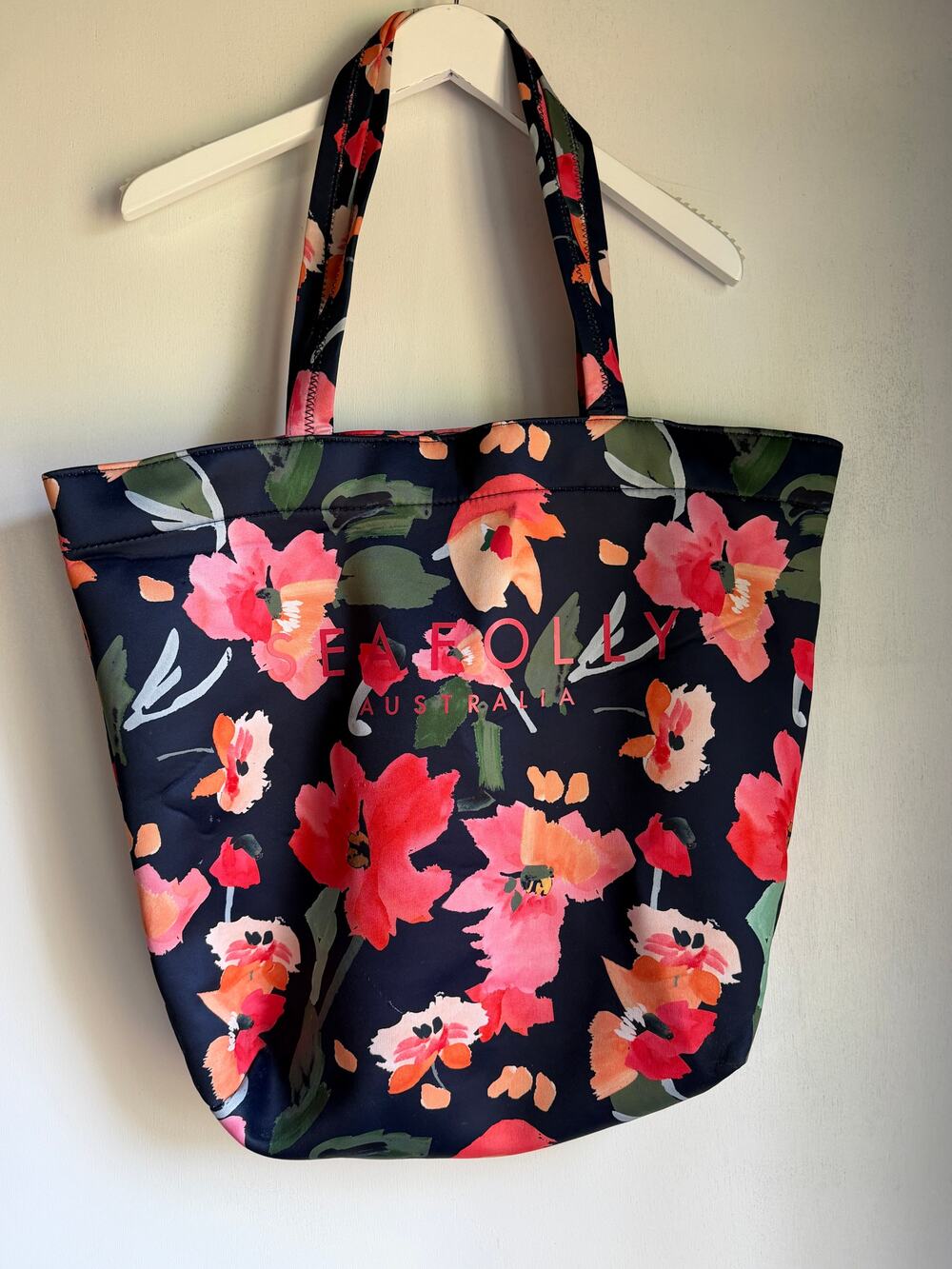 Seafolly Australia Floral Neoprene Beach Tote Bag One Size Large Swim Pool